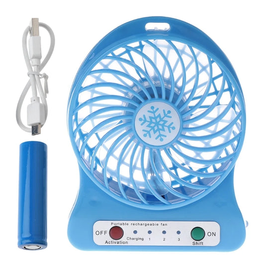 Portable Outdoor LED Light Fan Air Cooler Mini Desk USB Fan with 18650 Battery Power by Powerbank USB Charger Pc'S USB Port